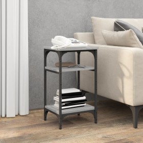 Mesa auxiliar madera contrachapada gris Sonoma 35x30x60 cm