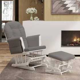 Stillstuhl mit Hocker aus dunkelgrauem Stoff von vidaXL, Schaukelstühle - Ref: Foro24-351661, Preis: 264,34 €, Rabatt: %