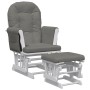 Sillón de lactancia con taburete tela gris oscuro de vidaXL, Mecedoras - Ref: Foro24-351661, Precio: 249,61 €, Descuento: %