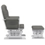 Sillón de lactancia con taburete tela gris oscuro de vidaXL, Mecedoras - Ref: Foro24-351661, Precio: 249,61 €, Descuento: %