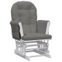 Sillón de lactancia con taburete tela gris oscuro de vidaXL, Mecedoras - Ref: Foro24-351661, Precio: 249,61 €, Descuento: %