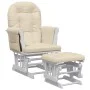 Stillstuhl mit cremeweißem Stoffhocker von vidaXL, Schaukelstühle - Ref: Foro24-351663, Preis: 251,79 €, Rabatt: %