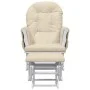 Stillstuhl mit cremeweißem Stoffhocker von vidaXL, Schaukelstühle - Ref: Foro24-351663, Preis: 251,79 €, Rabatt: %