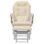 Stillstuhl mit cremeweißem Stoffhocker von vidaXL, Schaukelstühle - Ref: Foro24-351663, Preis: 237,97 €, Rabatt: %