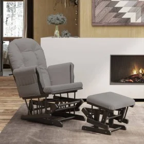 Nursing chair with stool light gray fabric by vidaXL, Rocking chairs - Ref: Foro24-351666, Price: 253,77 €, Discount: %