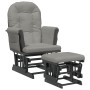 Stillstuhl mit Hocker aus hellgrauem Stoff von vidaXL, Schaukelstühle - Ref: Foro24-351666, Preis: 258,14 €, Rabatt: %