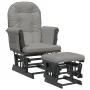 Stillstuhl mit Hocker aus hellgrauem Stoff von vidaXL, Schaukelstühle - Ref: Foro24-351666, Preis: 253,77 €, Rabatt: %