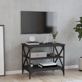 Mueble de TV madera contrachapada negro 60x40x50 cm