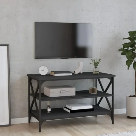 Schwarzer TV-Schrank aus Sperrholz, 80 x 40 x 50 cm von vidaXL, Seitentische - Ref: Foro24-825787, Preis: 53,40 €, Rabatt: %