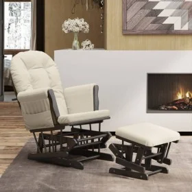 Nursing chair with cream white fabric stool by vidaXL, Rocking chairs - Ref: Foro24-351668, Price: 263,76 €, Discount: %
