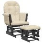 Stillstuhl mit cremeweißem Stoffhocker von vidaXL, Schaukelstühle - Ref: Foro24-351668, Preis: 263,76 €, Rabatt: %