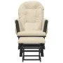 Stillstuhl mit cremeweißem Stoffhocker von vidaXL, Schaukelstühle - Ref: Foro24-351668, Preis: 263,76 €, Rabatt: %