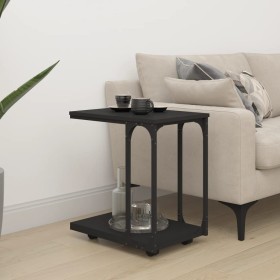 Beistelltisch mit schwarzen Holzrädern 50x35x55,5 cm von vidaXL, Seitentische - Ref: Foro24-825807, Preis: 43,29 €, Rabatt: %