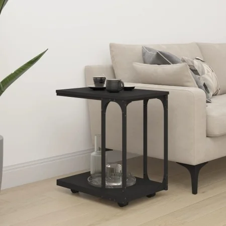 Side table with black wood wheels 50x35x55.5 cm by vidaXL, Side tables - Ref: Foro24-825807, Price: 42,62 €, Discount: %