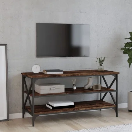 Smoked oak plywood TV cabinet 100x40x50 cm by vidaXL, Side tables - Ref: Foro24-825794, Price: 62,58 €, Discount: %