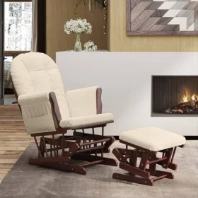 Nursing chair with cream white fabric stool by vidaXL, Rocking chairs - Ref: Foro24-351665, Price: 254,33 €, Discount: %