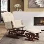 Nursing chair with cream white fabric stool by vidaXL, Rocking chairs - Ref: Foro24-351665, Price: 254,33 €, Discount: %