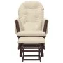 Nursing chair with cream white fabric stool by vidaXL, Rocking chairs - Ref: Foro24-351665, Price: 254,33 €, Discount: %