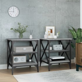 Beistelltische 2 Einheiten graues Sonoma-Holz 40x42x50 cm von vidaXL, Seitentische - Ref: Foro24-825779, Preis: 52,68 €, Raba...