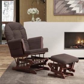 Nursing chair with brown fabric stool by vidaXL, Rocking chairs - Ref: Foro24-351664, Price: 249,61 €, Discount: %