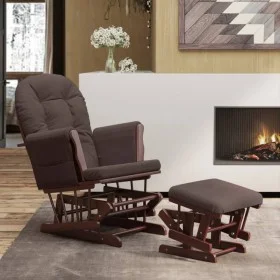 Nursing chair with brown fabric stool by vidaXL, Rocking chairs - Ref: Foro24-351664, Price: 245,99 €, Discount: %