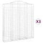 Gabion baskets 3 pcs arch shape iron 200x30x220/240 cm by vidaXL, Pots and planters - Ref: Foro24-3145557, Price: 420,08 €, D...