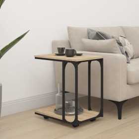 Beistelltisch mit Rädern aus Sonoma-Eichenholz 50x35x55,5 cm von vidaXL, Seitentische - Ref: Foro24-825808, Preis: 50,94 €, R...