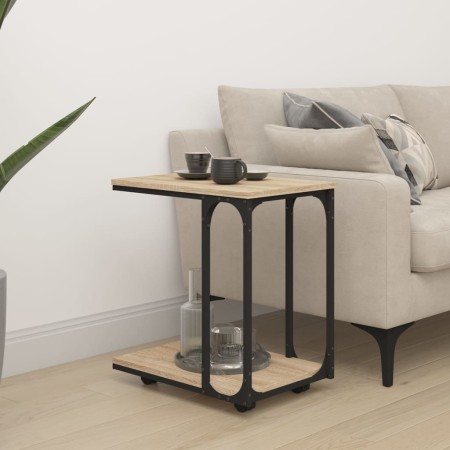 Beistelltisch mit Rädern aus Sonoma-Eichenholz 50x35x55,5 cm von vidaXL, Seitentische - Ref: Foro24-825808, Preis: 50,94 €, R...