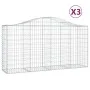 Gabion baskets 3 pcs arc shape iron 200x50x100/120cm by vidaXL, Pots and planters - Ref: Foro24-3145641, Price: 263,11 €, Dis...