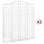 Gabionenkörbe 2 Stück bogenförmiges Eisen 200x30x220/240 cm von vidaXL, Töpfe und Pflanzgefäße - Ref: Foro24-3145556, Preis: ...