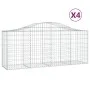 Gabion baskets 4 units arch shape iron 200x50x80/100 cm by vidaXL, Pots and planters - Ref: Foro24-3145621, Price: 314,41 €, ...