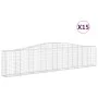 Gabion baskets 15 units, arched shape, iron, 400x30x80/100 cm by vidaXL, Pots and planters - Ref: Foro24-3145822, Price: 1,00...