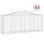 Gabion baskets 3 pcs arch shape iron 200x50x80/100 cm by vidaXL, Pots and planters - Ref: Foro24-3145620, Price: 236,40 €, Di...