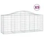 Gabion baskets 9 pcs arch shape iron 200x50x80/100 cm by vidaXL, Pots and planters - Ref: Foro24-3145626, Price: 705,33 €, Di...