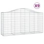 Gabionenkörbe 9 Stück Bogenform Eisen 200x50x100/120 cm von vidaXL, Töpfe und Pflanzgefäße - Ref: Foro24-3145647, Preis: 827,...