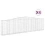 Gabion baskets 4 pcs arch shape iron 400x30x100/120 cm by vidaXL, Pots and planters - Ref: Foro24-3145828, Price: 591,90 €, D...