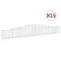 Gabion baskets 15 pcs arch shape iron 400x30x40/60 cm by vidaXL, Pots and planters - Ref: Foro24-3145796, Price: 1,00 €, Disc...