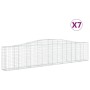 Gabion baskets 7 pcs arch shape iron 400x30x80/100 cm by vidaXL, Pots and planters - Ref: Foro24-3145818, Price: 917,53 €, Di...