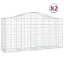 Gabion baskets 2 units, arched shape, iron, 200x50x100/120 cm by vidaXL, Pots and planters - Ref: Foro24-3145640, Price: 175,...