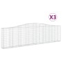 Gabion baskets 3 pcs arch shape iron 400x30x100/120 cm by vidaXL, Pots and planters - Ref: Foro24-3145827, Price: 472,26 €, D...