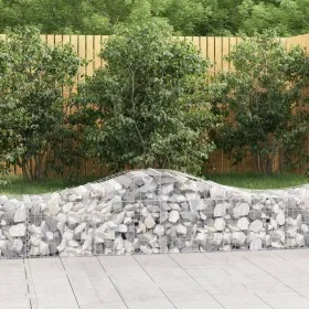 Gabion baskets 2 pcs arc shape iron 200x50x40/60 cm by vidaXL, Pots and planters - Ref: Foro24-3145577, Price: 116,55 €, Disc...