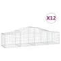Gabion baskets 12 pcs arch shape iron 200x50x40/60 cm by vidaXL, Pots and planters - Ref: Foro24-3145587, Price: 690,91 €, Di...