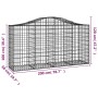 Gabionenkörbe 7 Stück Bogenform Eisen 200x50x100/120 cm von vidaXL, Töpfe und Pflanzgefäße - Ref: Foro24-3145645, Preis: 629,...