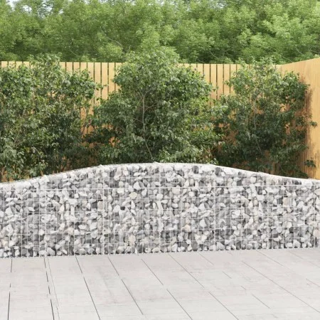 Gabion baskets 2 pcs arc shape iron 400x30x60/80 cm by vidaXL, Pots and planters - Ref: Foro24-3145800, Price: 214,36 €, Disc...