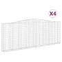 Gabion baskets 4 pcs arch shape iron 400x30x140/160 cm by vidaXL, Pots and planters - Ref: Foro24-3145854, Price: 819,36 €, D...