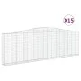 Gabion baskets 15 units, arched shape, iron, 400x30x120/140cm by vidaXL, Pots and planters - Ref: Foro24-3145848, Price: 2,00...