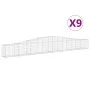 Gabion baskets 9 pcs arch shape iron 400x30x40/60 cm by vidaXL, Pots and planters - Ref: Foro24-3145794, Price: 846,98 €, Dis...