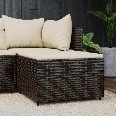 Gartenhocker mit braunem synthetischem Rattankissen von vidaXL, Hocker für den Außenbereich - Ref: Foro24-319756, Preis: 37,1...