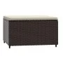 Garden footstool with brown synthetic rattan cushion by vidaXL, Outdoor ottomans - Ref: Foro24-319756, Price: 35,22 €, Discou...
