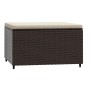 Gartenhocker mit braunem synthetischem Rattankissen von vidaXL, Hocker für den Außenbereich - Ref: Foro24-319756, Preis: 37,1...